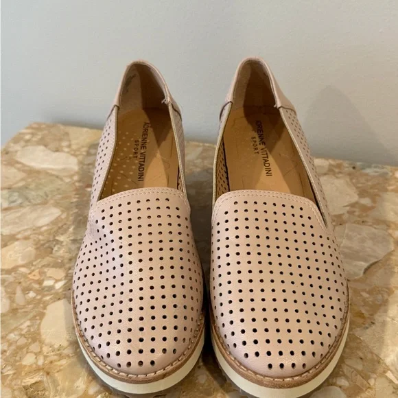 Adrienne Vittadini Light Pink Perforated Wedges - Picture 2 of 3
